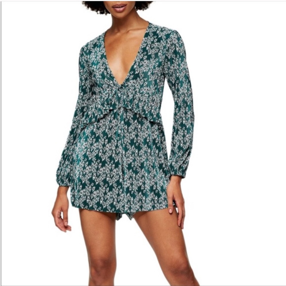 TopShop green romper size 12